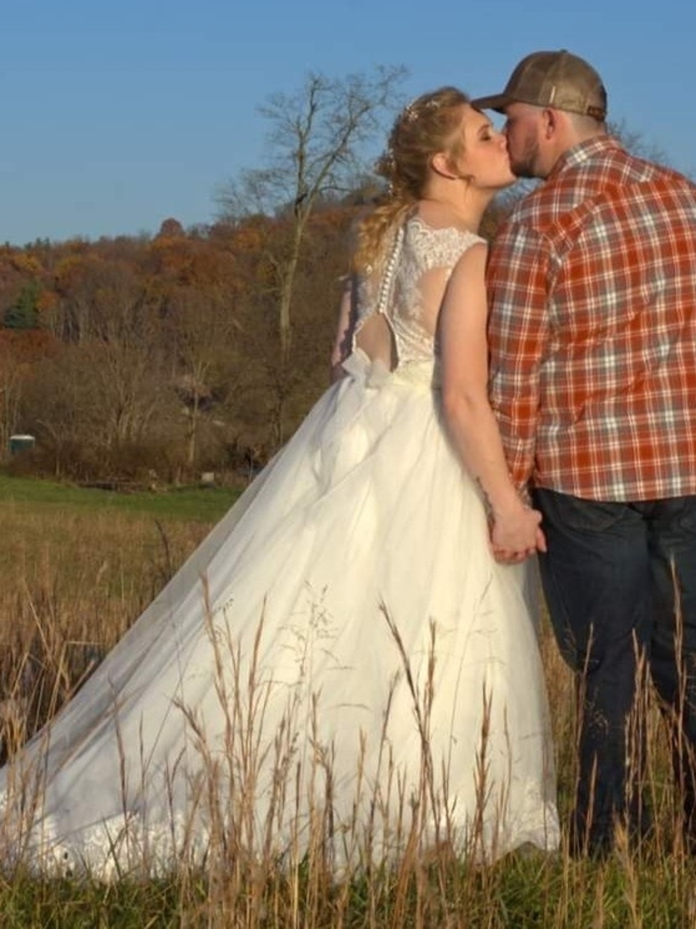 Adrianna Papell White Bridal Gown with Beaded Waist